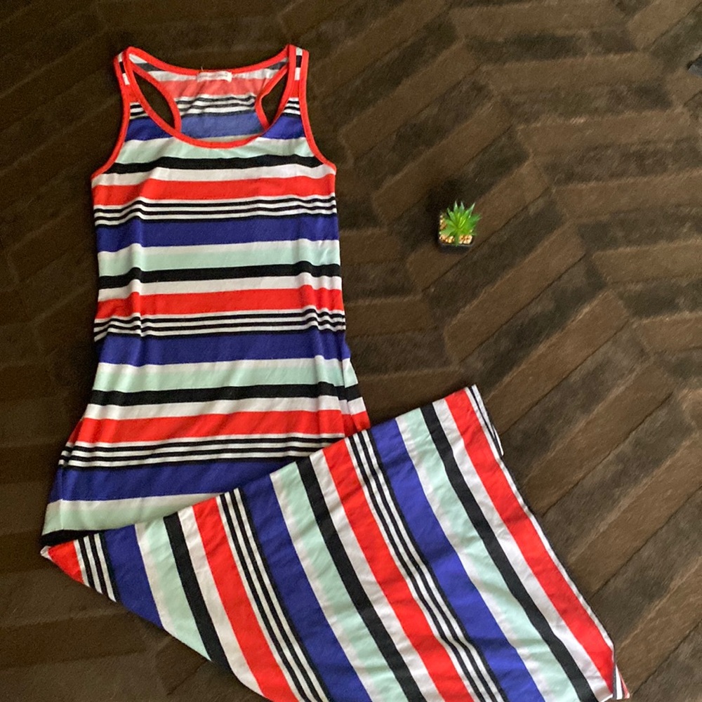 Multicolor Stripe Maxi Dress